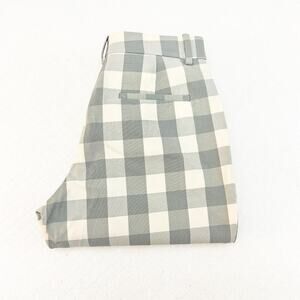 Theory Treeca Fuji Check Plaid Straight Leg Checkered Pattern Pant Size 0